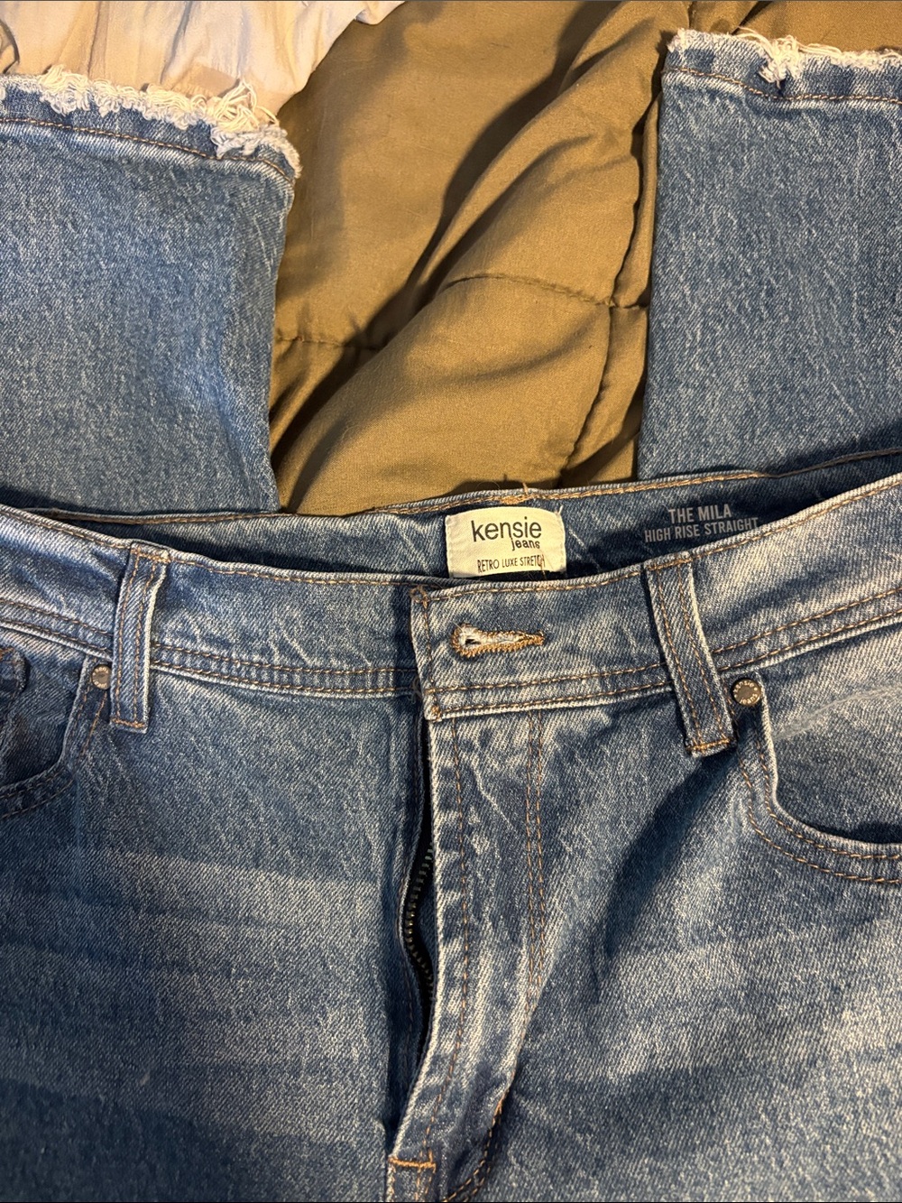 Kensie The Mila High-Rise Straight Jeans - Blue